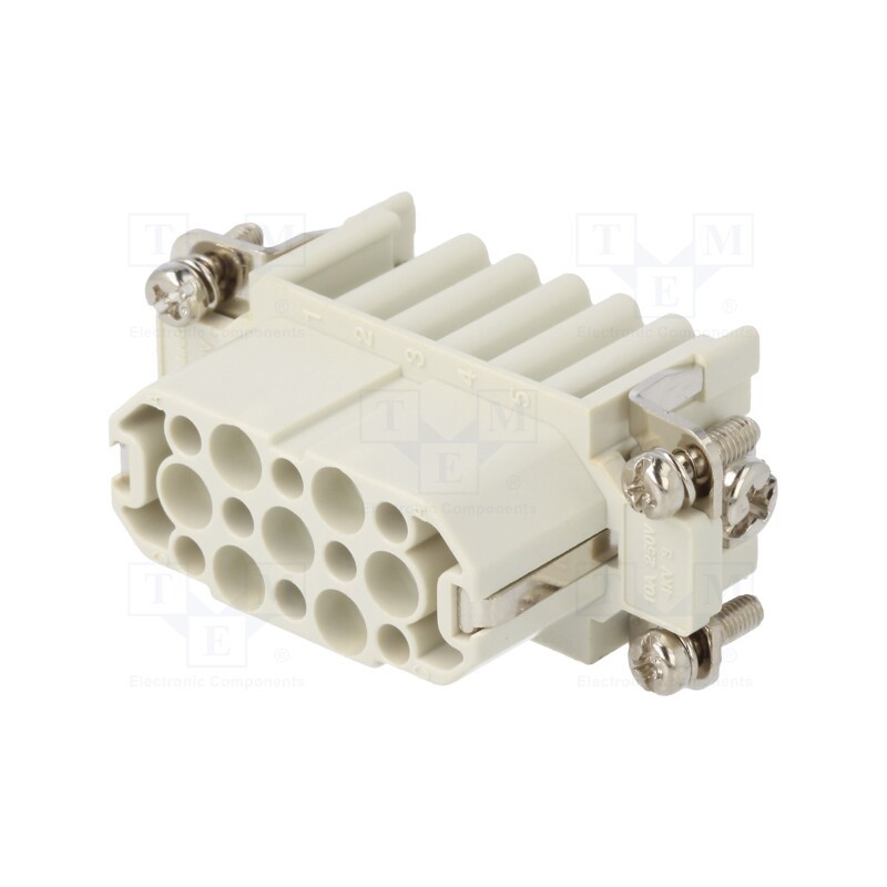 1 pcs x MOLEX - 93601-0091 - Connector: HDC, contact insert, female, S-D, PIN: 15, size 10A, 10A