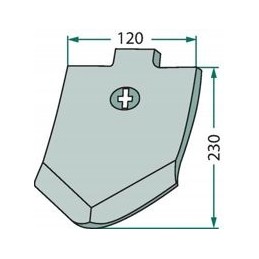 Lemken 3374388 s12 120mm coulter beak with screws