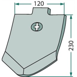 Lemken 3374388 s12 120mm coulter beak with screws
