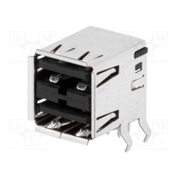 1 pcs x TE Connectivity - 5787617-1 - Socket, USB A, on PCBs, THT, PIN: 8, angled 90°, double