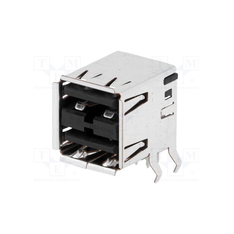 1 pcs x TE Connectivity - 5787617-1 - Socket, USB A, on PCBs, THT, PIN: 8, angled 90°, double