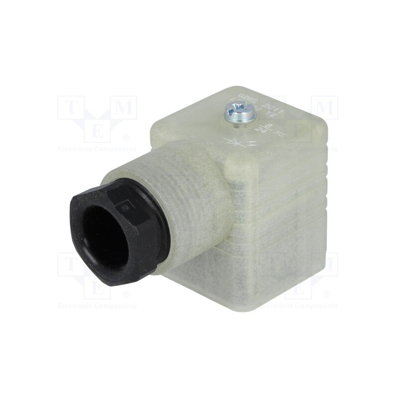 1 pcs x HIRSCHMANN - 932527002 GDML 2011 LED 24 YE SCHWARZ - Connector: valve connector, plug, form A, 18mm, female, PIN: 3, PG1