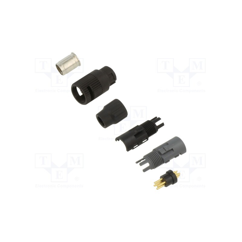 1 pcs x BINDER - 99 0979 102 04 - Connector: circular, 710, 125V, PIN: 4, plug, male, soldering, 3A