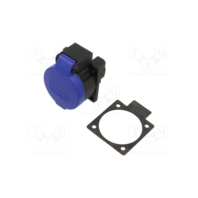 1 pcs x PCE - 1323-0BC - Connector: AC supply, socket, 2P+PE, 250VAC, 16A, black,blue, PIN: 3