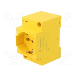 1 pcs x FINDER - 7U.00.8.230.0002 - Connector: AC supply, female, socket, 250VAC, 16A, yellow, PIN: 3