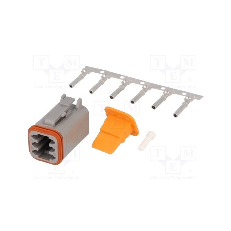 1 pcs x DEUTSCH - S-DT 06-6 S - Connector: wire-wire, DT, female, plug, for cable, PIN: 6, crimped