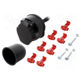 1 set x TESAT - WH12-02-200NIG - Connector: automotive, socket, for panel mounting, PIN: 7, 2m