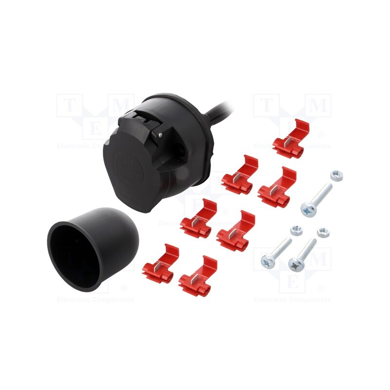 1 set x TESAT - WH12-02-200NIG - Connector: automotive, socket, for panel mounting, PIN: 7, 2m