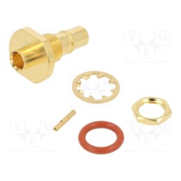 1 pcs x AMPHENOL RF - 132105 - Socket, SMA, female, straight, 50Ω, soldering, PTFE, max.2.4mm