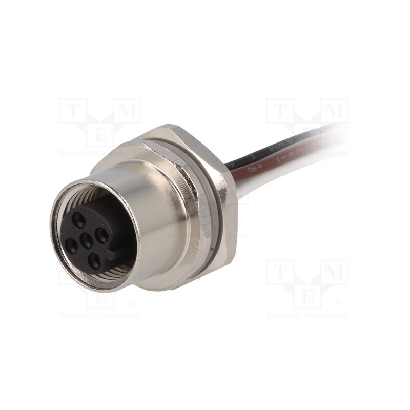 1 pcs x TE Connectivity - T4171310405-001 - Socket, M12, PIN: 5, female, B code-Profibus, cables, IP67, straight