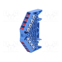1 pcs x WEIDMu00dcLLER - 1267900000 PRV 4 BL 35X7.5 RT - Splice terminal: rail, 1.5mm2, ways: 4, terminals: 16, blue, 250VAC