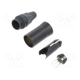 1 pcs x NEUTRIK - NC5MXX-BAG - Plug, XLR, male, PIN: 5, straight, for cable, soldering, 7.5A, 18AWG