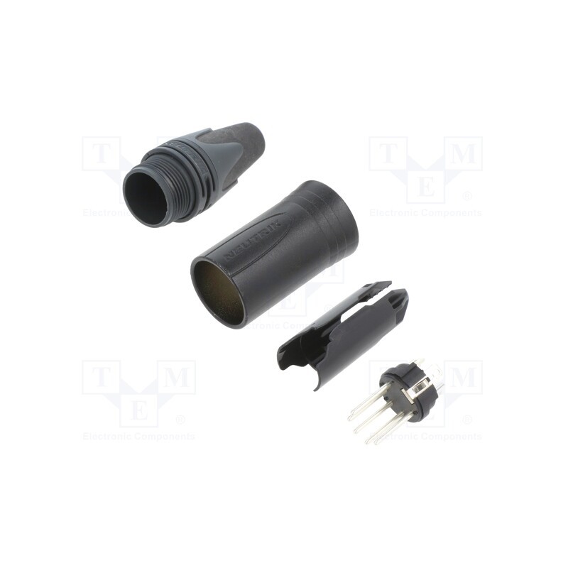 1 pcs x NEUTRIK - NC5MXX-BAG - Plug, XLR, male, PIN: 5, straight, for cable, soldering, 7.5A, 18AWG