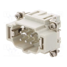 1 pcs x MOLEX - 93601-0206 - Connector: HDC, contact insert, male, S-EP, PIN: 6, 6+PE, size 6B
