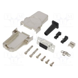 1 pcs x Amphenol Communications Solutions - L17DTZF09-RG+L77SDE09S - D-Sub, PIN: 9, female, straight, soldering, for cable, gold