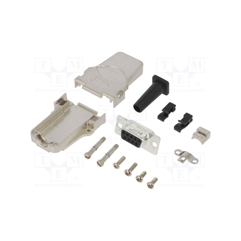 1 pcs x Amphenol Communications Solutions - L17DTZF09-RG+L77SDE09S - D-Sub, PIN: 9, female, straight, soldering, for cable, gold