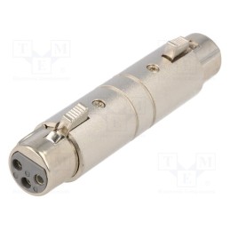 1 pcs x AMPHENOL - AC3F3FW - Coupler, XLR female,both sides, PIN: 3, silver, straight
