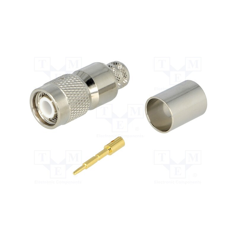 1 pcs x AMPHENOL RF - 122393 - Plug, TNC, male, straight, 50Ω, soldering,crimped, for cable, PTFE