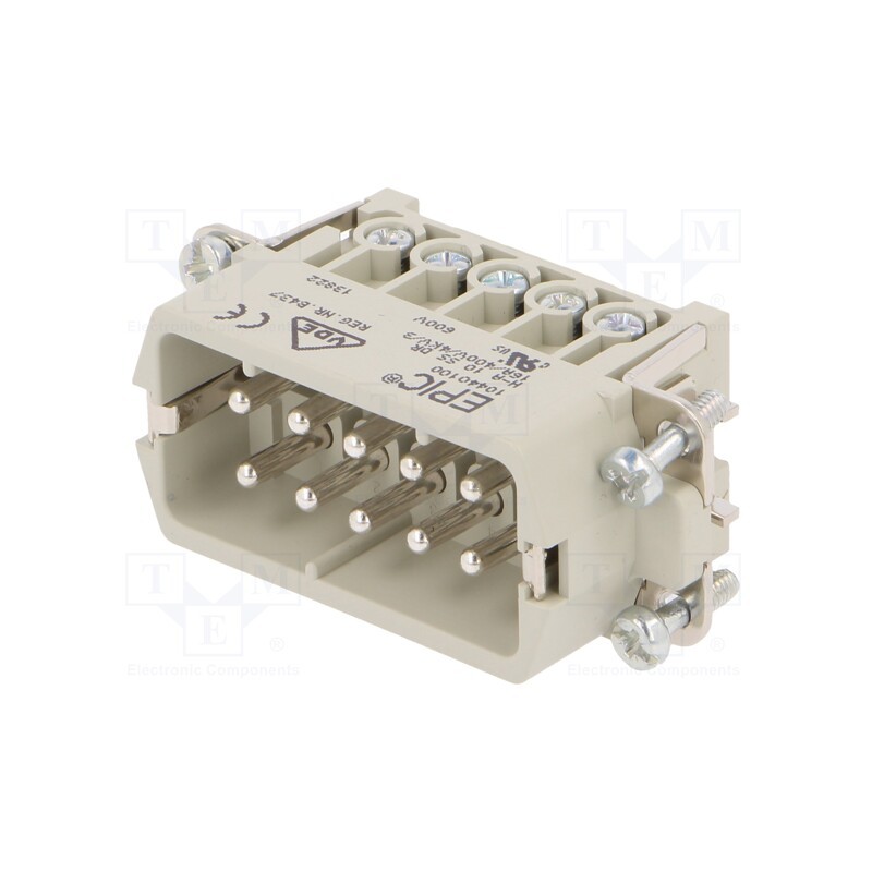 1 pcs x LAPP - 10440100 - Connector: HDC, male, EPIC H-A, PIN: 10, 10+PE, size H-A 10, 16A