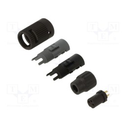 1 pcs x BINDER - 99 0976 100 03 - Connector: circular, 710, 125V, PIN: 3, plug, female, soldering, 4A