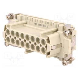1 pcs x ILME - CNEF 16 T - Connector: HDC, female, CNE, PIN: 16, 16+PE, size 77.27, 16A, 500V