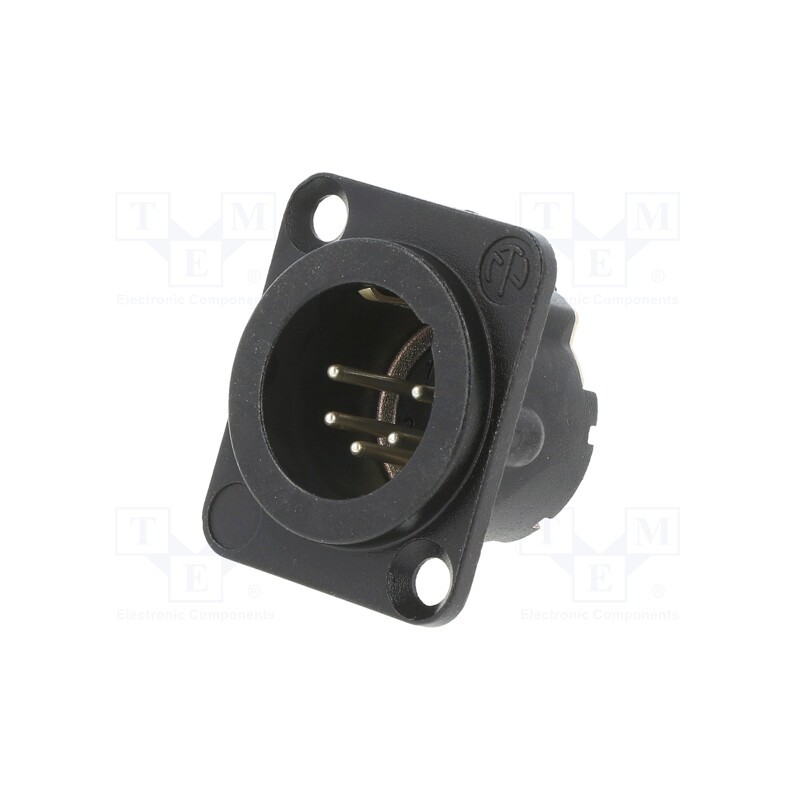 1 pcs x NEUTRIK - NC5MD-LX-BAG - Socket, XLR, male, PIN: 5, straight, soldering, silver, 7.5A, 19x24mm