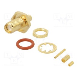 1 pcs x AMPHENOL RF - 132286 - Socket, SMA, female, straight, 50Ω, Belden 83265,RG178,RG196, PTFE