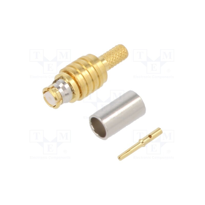 1 pcs x AMPHENOL RF - SMP-FS-C08-1-R - Plug, coaxial, female, straight, 50Ω, soldering,crimped, for cable