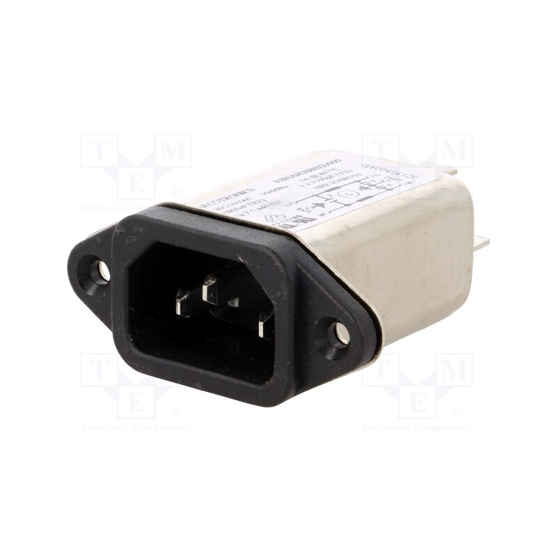 1 pcs x KEMET - FBNAB2680ZD000 - Connector: AC supply, socket, male, 3A, 250VAC, IEC 60320, C14 (E)