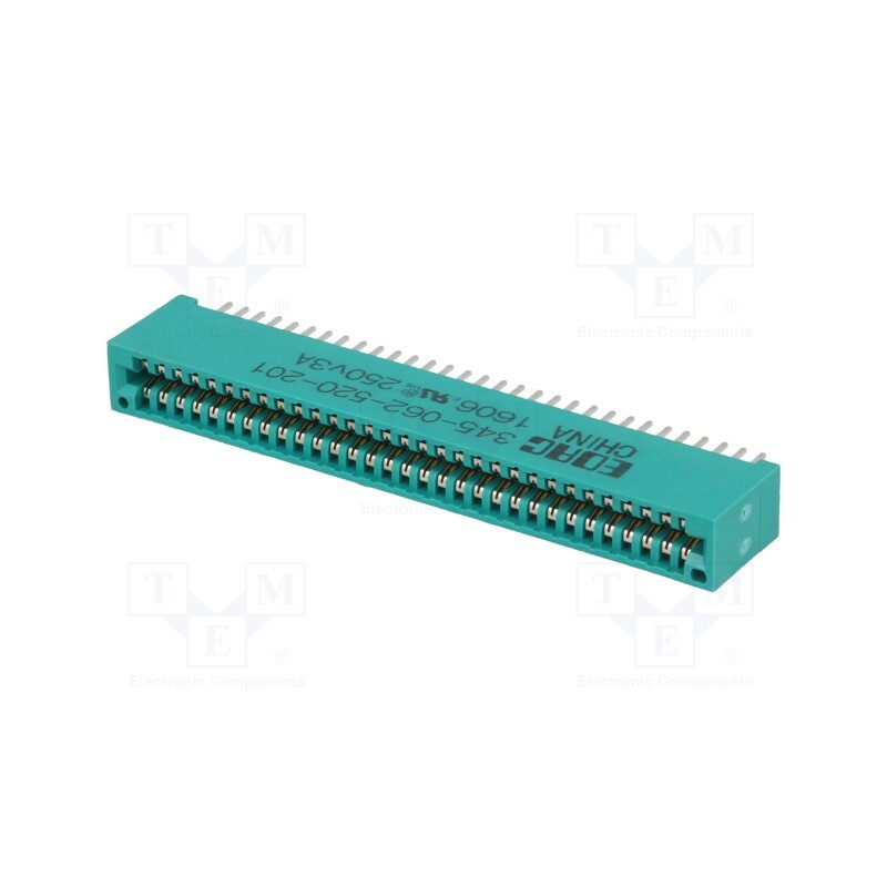 1 pcs x EDAC - 345-062-520-201 - Card edge, PIN: 62, soldering, on PCBs, gold-plated, 2.54mm, 345