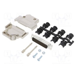 1 pcs x Amphenol Communications Solutions - L17D45PK-M-25+L717HDB44P - D-Sub HD, PIN: 44, male, angled 45°, soldering, for cable