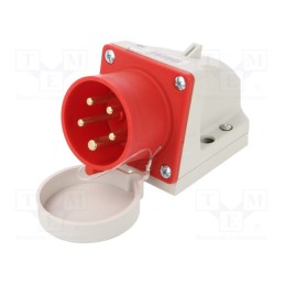 1 pcs x PCE - 515-6T - Connector: AC supply 3-phase, socket, male, 16A, 400VAC, IEC 60309