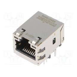 1 pcs x MOLEX - 936273608 - Socket, RJ45, MXMag, PIN: 8, shielded,with LED, gold-plated, THT