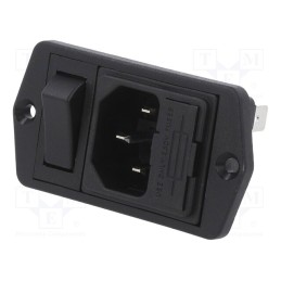 1 pcs x BULGIN - BVA01/Z0000/01 - Connector: AC supply, socket, male, 10A, 250VAC, IEC 60320, C14 (E)