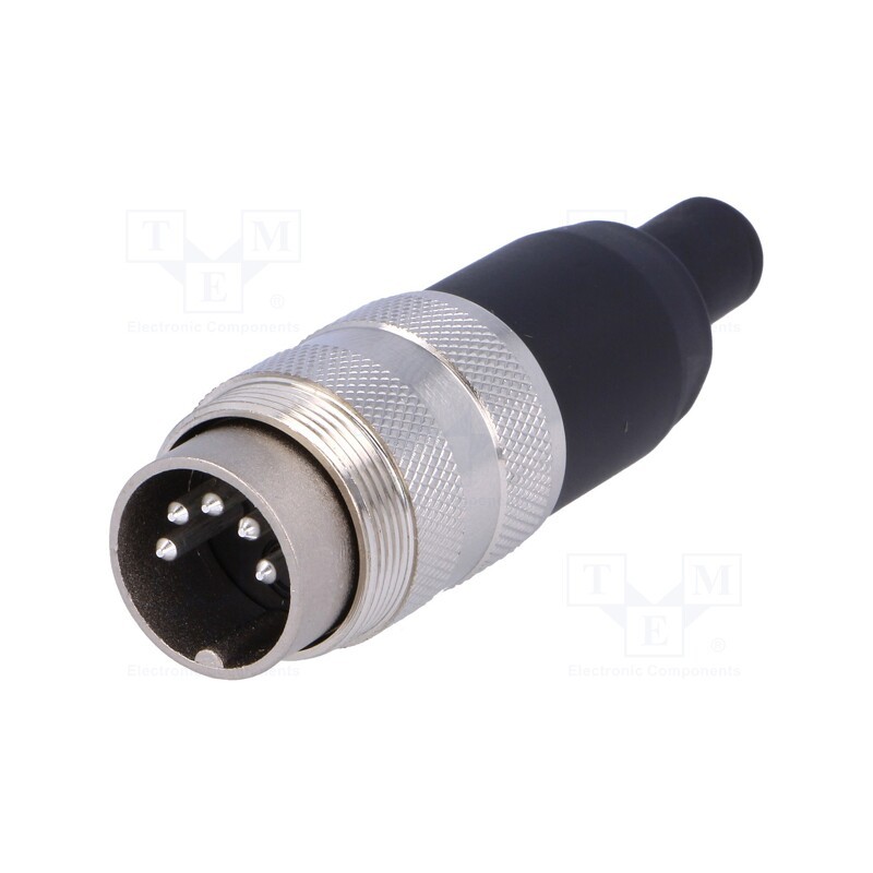 1 pcs x AMPHENOL - T3360010U - Connector: M16, plug, male, soldering, for cable, PIN: 5, 5A, 100V