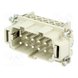1 pcs x AMPHENOL - C14610A0101021 - Connector: HDC, contact insert, male, C146, PIN: 10, 10+PE, size E10