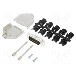 1 pcs x Amphenol Communications Solutions - L17DTZK15+L717HDA26P - D-Sub HD, PIN: 26, male, straight, soldering, for cable, gold