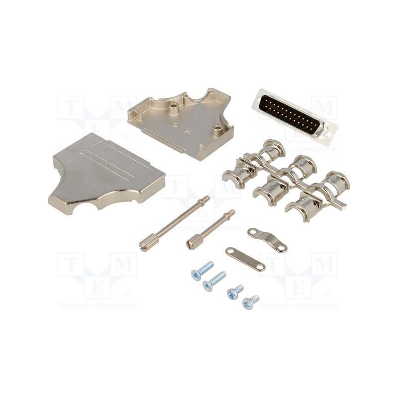 1 pcs x ENCITECH - 6355-0008-03 - D-Sub, PIN: 25, plug, male, angled, soldering, for cable, black