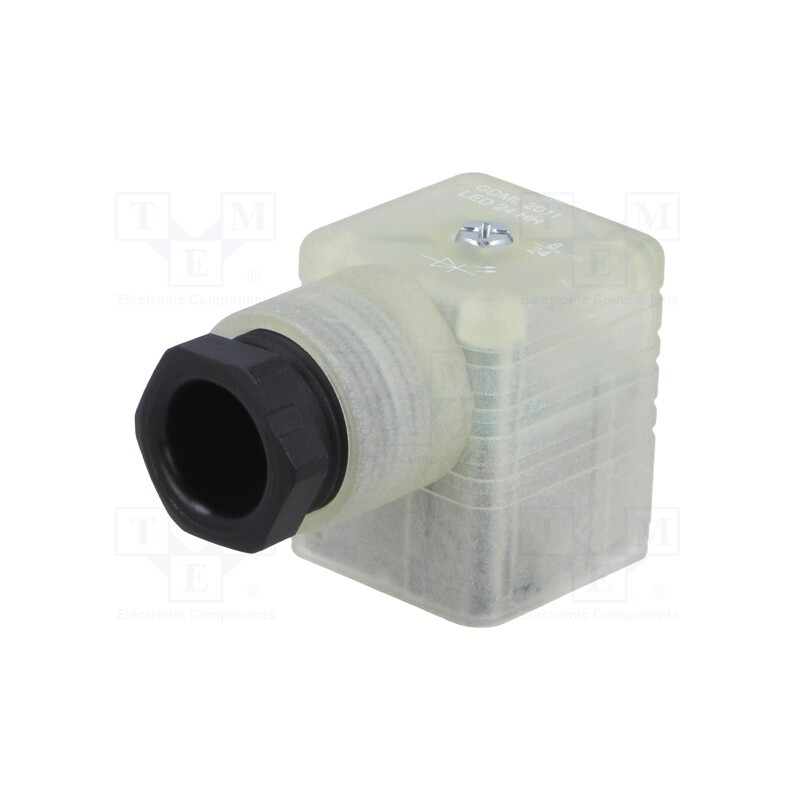 1 pcs x HIRSCHMANN - 932336002 GDML 2011 LED 24 HH SCHWARZ - Connector: valve connector, plug, form A, 18mm, female, PIN: 3, PG1