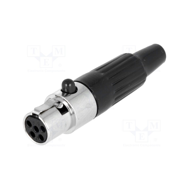 1 pcs x NINIGI - MXLR-5G - Plug, XLR mini, female, PIN: 5, for cable, soldering, straight