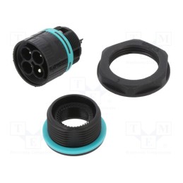 1 pcs x TECHNO - THB.387.E4A - Connector: AC supply, screw terminal, male, TH387, 0.5÷4mm2, 450V