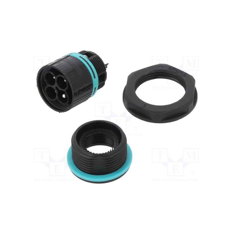 1 pcs x TECHNO - THB.387.E4A - Connector: AC supply, screw terminal, male, TH387, 0.5÷4mm2, 450V