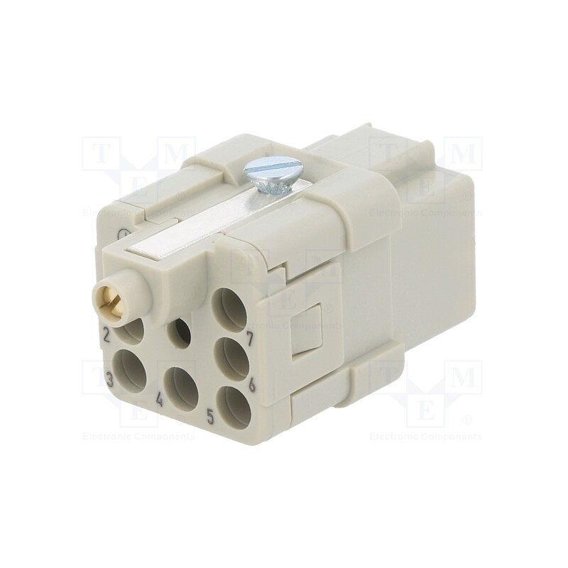1 pcs x HARTING - 9120073101 - Connector: HDC, contact insert, female, Han Q, PIN: 8, 7+PE, size 3A