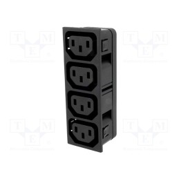 1 pcs x SCHURTER - 4752.42 - Connector: AC supply, splitter, 10A, 250VAC, IEC 60320, C13 (F)