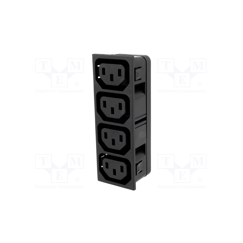 1 pcs x SCHURTER - 4752.42 - Connector: AC supply, splitter, 10A, 250VAC, IEC 60320, C13 (F)