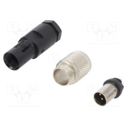 1 pcs x BINDER - 99 0409 00 04 - Connector: M9, plug, 712, male, PIN: 4, gold-plated, 3A, IP67, 125V