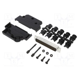 1 pcs x Amphenol Communications Solutions - L17D45PK-P-37+L717HDC62P - D-Sub HD, PIN: 62, male, angled 45°, soldering, for cable