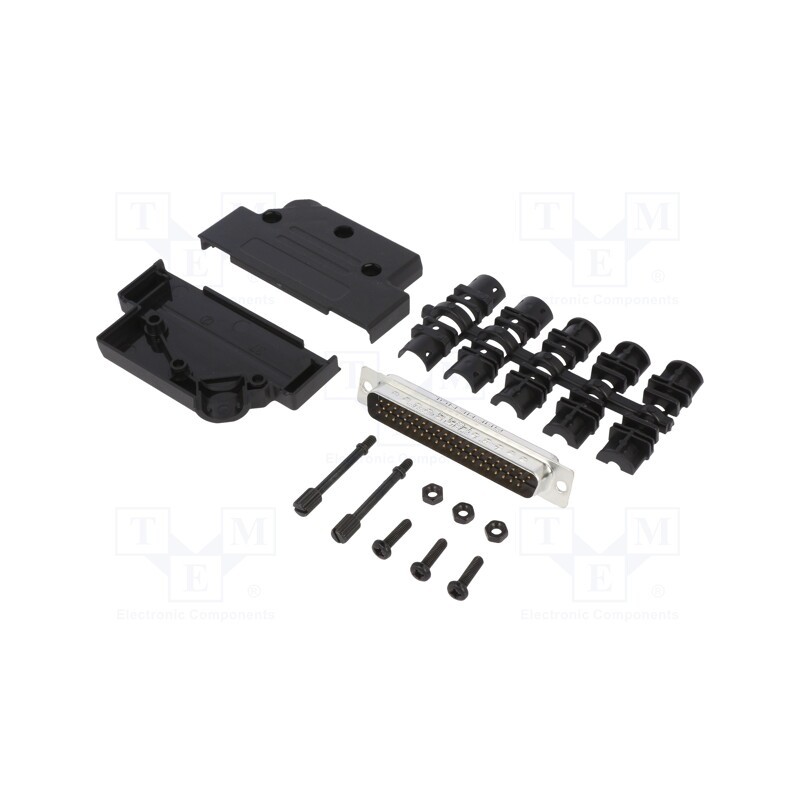 1 pcs x Amphenol Communications Solutions - L17D45PK-P-37+L717HDC62P - D-Sub HD, PIN: 62, male, angled 45°, soldering, for cable