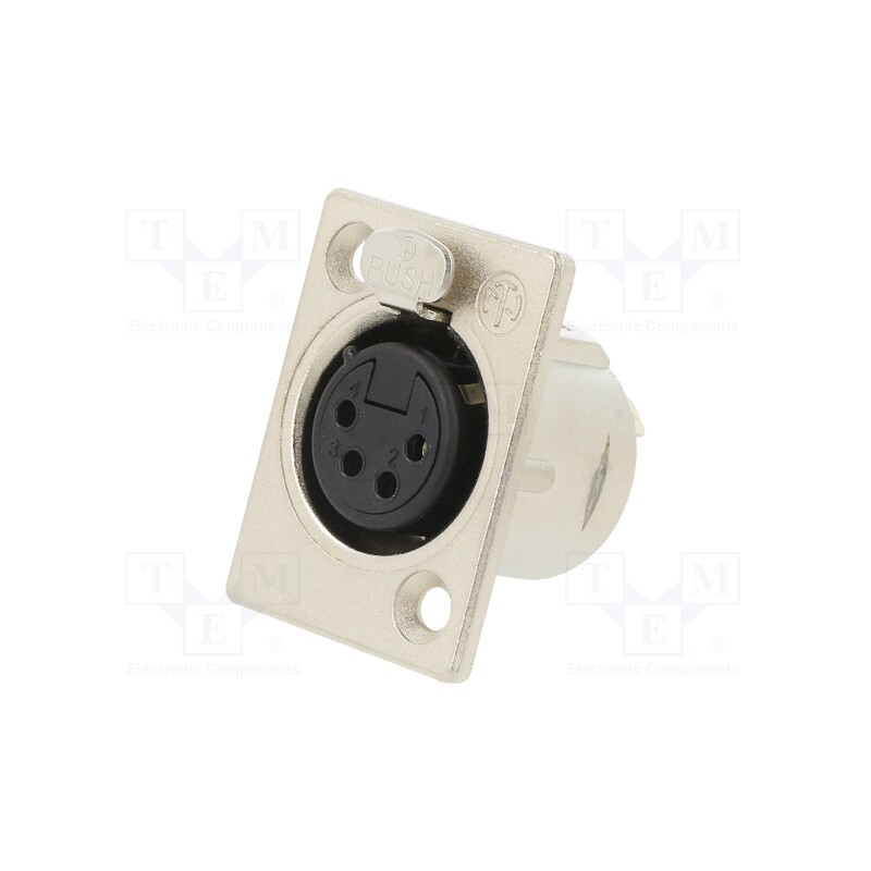 1 pcs x NEUTRIK - NC4FP-1 - Socket, XLR, female, PIN: 4, straight, with push button, soldering