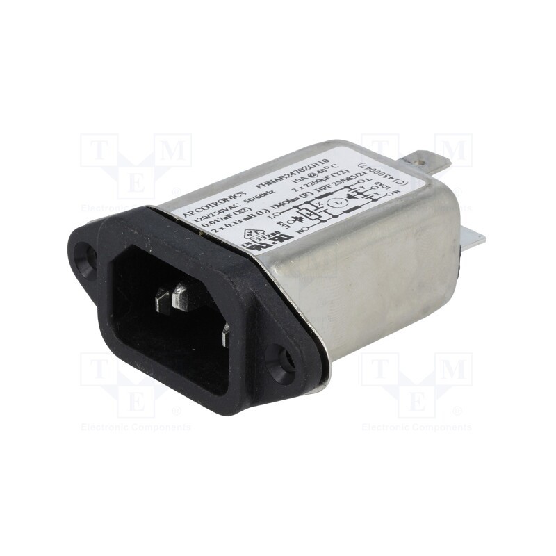 1 pcs x KEMET - FBNAB2470ZG110 - Connector: AC supply, socket, male, 10A, 250VAC, IEC 60320, C14 (E)